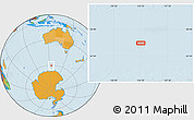 Political Location Map of the area around 60° 23' 46" S, 124° 10' 30" E