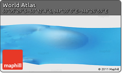 Physical Panoramic Map of the Area around 60° 23' 46" S, 147° 58' 29" E