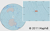 Gray Location Map of the area around 60° 23' 46" S, 148° 49' 29" E, hill shading