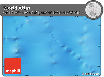 Physical Map of the Area around 60° 23' 46" S, 149° 40' 30" E