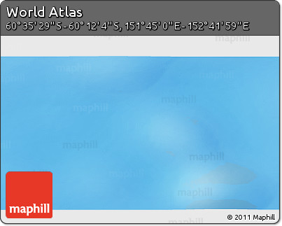 Shaded Relief 3D Map of the Area around 60° 23' 46" S, 152° 13' 29" E