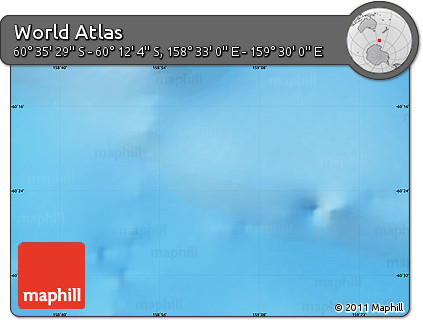 Physical Map of the Area around 60° 23' 46" S, 159° 1' 30" E