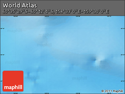 Physical Map of the Area around 60° 23' 46" S, 159° 1' 30" E