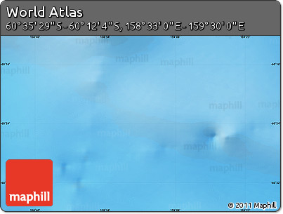 Physical Map of the Area around 60° 23' 46" S, 159° 1' 30" E