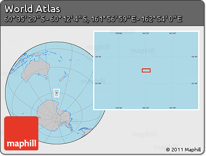 Gray Location Map of the Area around 60° 23' 46" S, 162° 25' 30" E