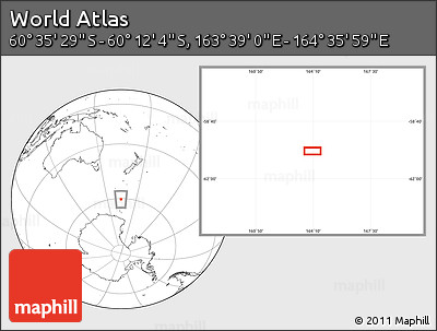 Blank Location Map of the Area around 60° 23' 46" S, 164° 7' 30" E