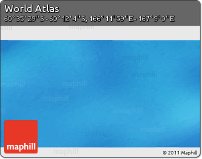 Shaded Relief 3D Map of the Area around 60° 23' 46" S, 166° 40' 30" E