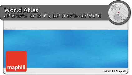 Physical Panoramic Map of the Area around 60° 23' 46" S, 166° 40' 30" E
