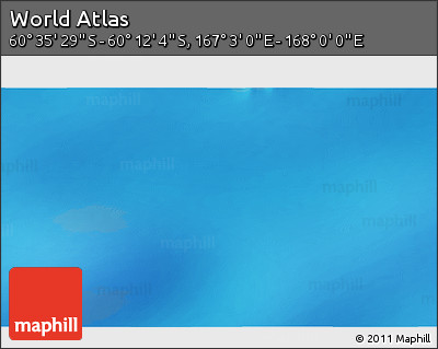 Physical 3D Map of the Area around 60° 23' 46" S, 167° 31' 30" E
