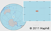 Gray Location Map of the area around 60° 23' 46" S, 167° 31' 30" E