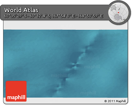 Satellite 3D Map of the Area around 60° 23' 46" S, 168° 22' 30" E