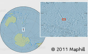 Savanna Style Location Map of the area around 60° 23' 46" S, 173° 28' 29" E, hill shading