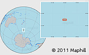 Gray Location Map of the area around 60° 23' 46" S, 174° 19' 29" E