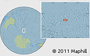 Savanna Style Location Map of the area around 60° 23' 46" S, 178° 34' 29" E, hill shading