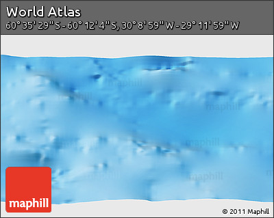 Physical 3D Map of the Area around 60° 23' 46" S, 29° 40' 29" W