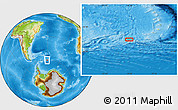 Physical Location Map of the area around 60° 23' 46" S, 30° 31' 29" W