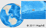 Shaded Relief Location Map of the area around 60° 23' 46" S, 32° 13' 30" W