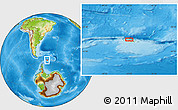 Physical Location Map of the area around 60° 23' 46" S, 45° 49' 30" W