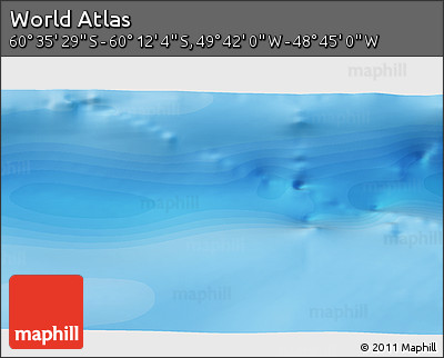 Political 3D Map of the Area around 60° 23' 46" S, 49° 13' 30" W