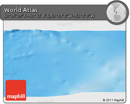Physical 3D Map of the Area around 60° 23' 46" S, 53° 28' 30" W