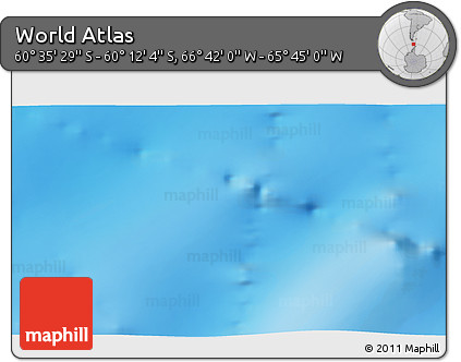 Physical 3D Map of the Area around 60° 23' 46" S, 66° 13' 29" W