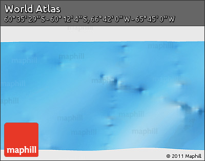 Physical 3D Map of the Area around 60° 23' 46" S, 66° 13' 29" W