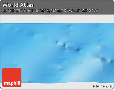 Physical 3D Map of the Area around 60° 23' 46" S, 66° 13' 29" W