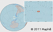 Gray Location Map of the area around 60° 23' 46" S, 85° 46' 30" W, hill shading