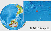 Physical Location Map of the area around 60° 23' 46" S, 92° 34' 29" W