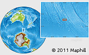 Physical Location Map of the area around 60° 44' 41" S, 149° 40' 30" E