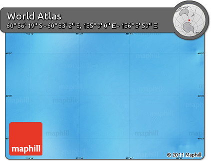 Physical Map of the Area around 60° 44' 41" S, 155° 37' 30" E