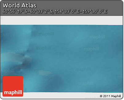Satellite 3D Map of the Area around 60° 44' 41" S, 159° 1' 30" E
