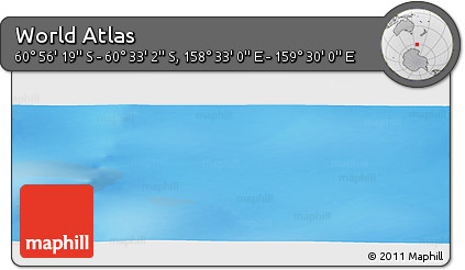 Physical Panoramic Map of the Area around 60° 44' 41" S, 159° 1' 30" E