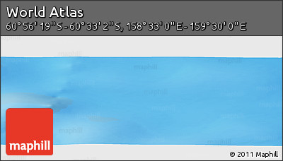Physical Panoramic Map of the Area around 60° 44' 41" S, 159° 1' 30" E