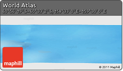 Physical Panoramic Map of the Area around 60° 44' 41" S, 159° 1' 30" E