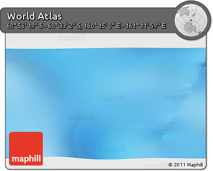 Physical 3D Map of the Area around 60° 44' 41" S, 160° 43' 29" E