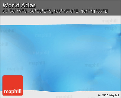 Physical 3D Map of the Area around 60° 44' 41" S, 160° 43' 29" E