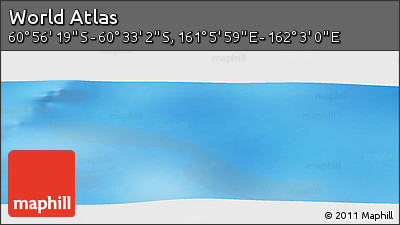 Physical Panoramic Map of the Area around 60° 44' 41" S, 161° 34' 29" E