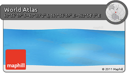 Physical Panoramic Map of the Area around 60° 44' 41" S, 162° 25' 30" E
