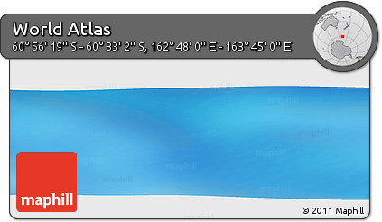 Physical Panoramic Map of the Area around 60° 44' 41" S, 163° 16' 30" E