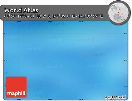 Physical Map of the Area around 60° 44' 41" S, 164° 7' 30" E