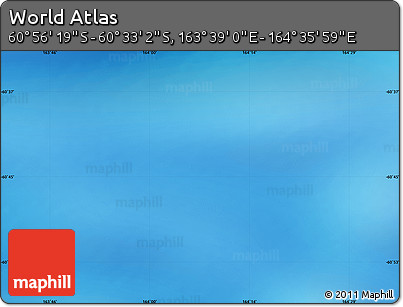Physical Map of the Area around 60° 44' 41" S, 164° 7' 30" E