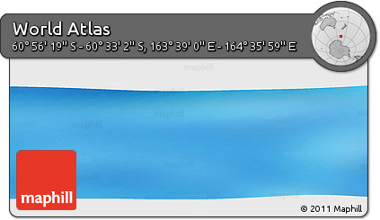 Physical Panoramic Map of the Area around 60° 44' 41" S, 164° 7' 30" E