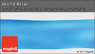 Physical Panoramic Map of the Area around 60° 44' 41" S, 164° 7' 30" E