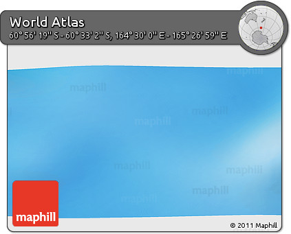 Physical 3D Map of the Area around 60° 44' 41" S, 164° 58' 29" E
