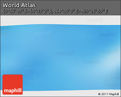 Physical 3D Map of the Area around 60° 44' 41" S, 164° 58' 29" E