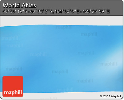 Physical 3D Map of the Area around 60° 44' 41" S, 164° 58' 29" E