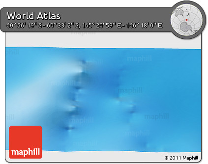 Physical 3D Map of the Area around 60° 44' 41" S, 165° 49' 29" E