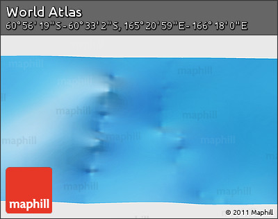 Physical 3D Map of the Area around 60° 44' 41" S, 165° 49' 29" E