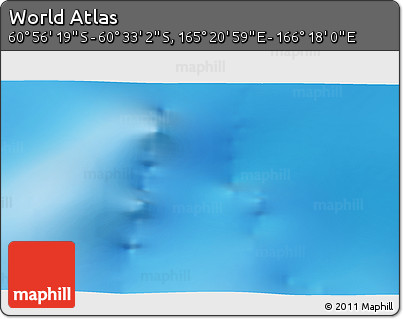 Physical 3D Map of the Area around 60° 44' 41" S, 165° 49' 29" E